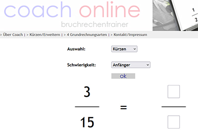 coach - der Bruchrechentrainer